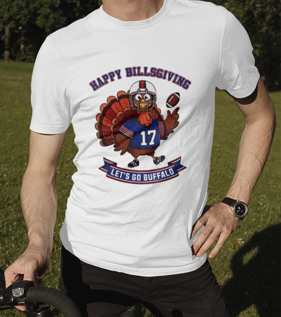 Happy Billsgiving Let's Go Buffalo Turkey 17 Football T-Shirt