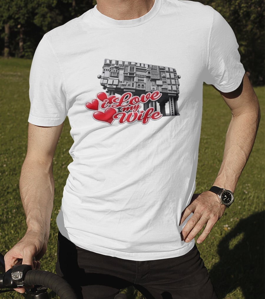 I Love My Wife Building Architecture Hearts T-Shirt