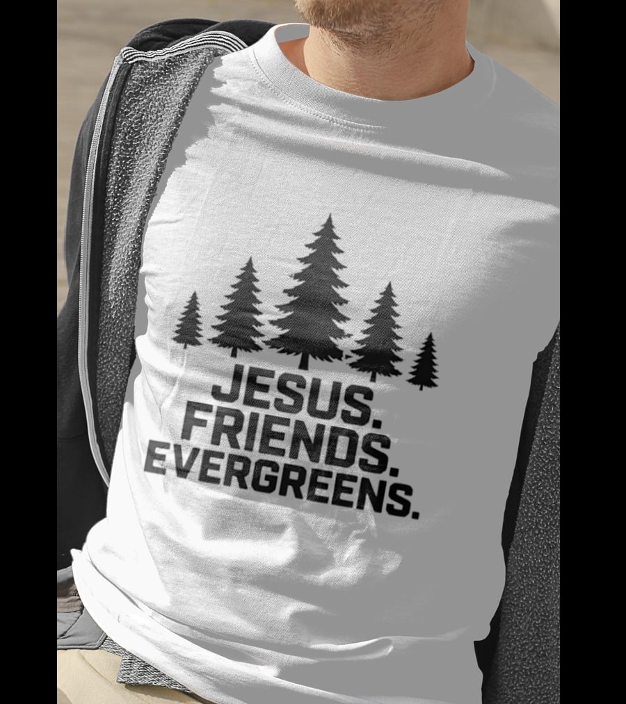 Jesus Friends Evergreens Christian Holiday Tree T-Shirt