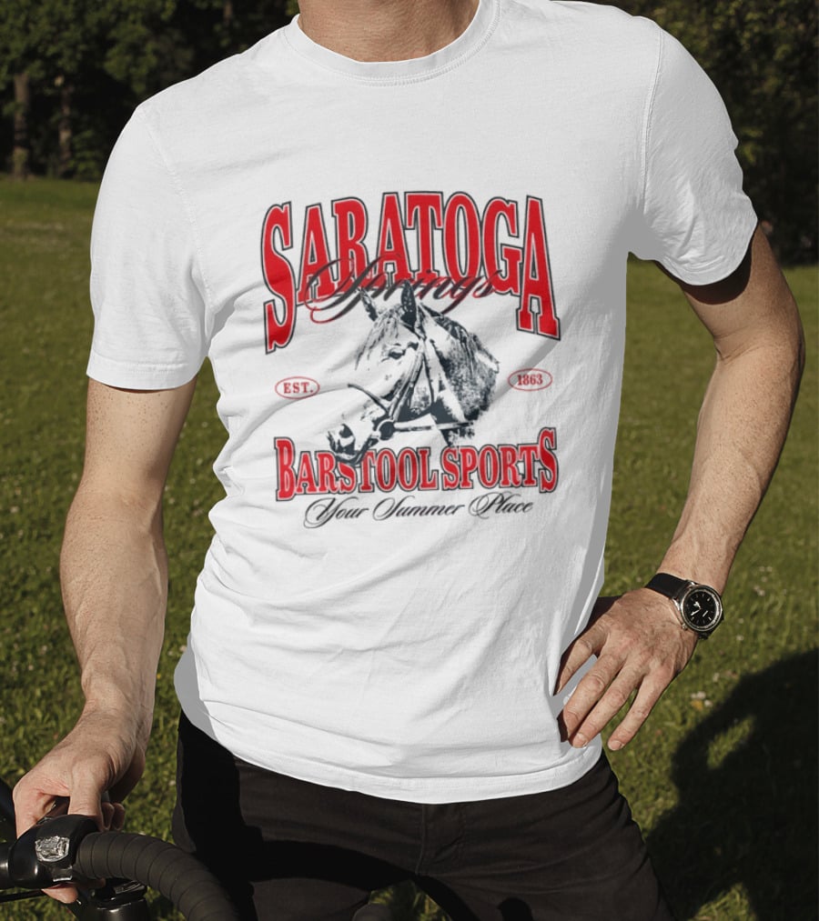 Saratoga Springs Barstool Sports Horse Racing Your Summer Place Est 1863 T-Shirt
