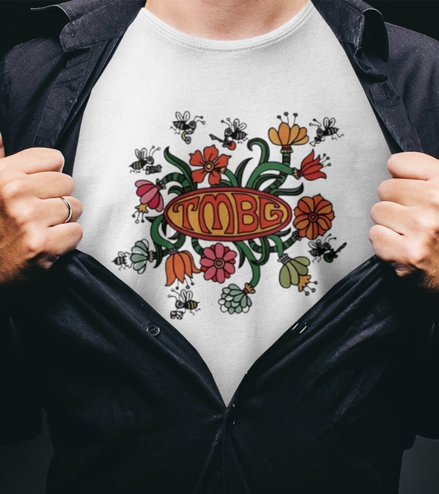 TMBG Floral Bees They Might Be Giants Alternative Rock Flowers T-Shirt