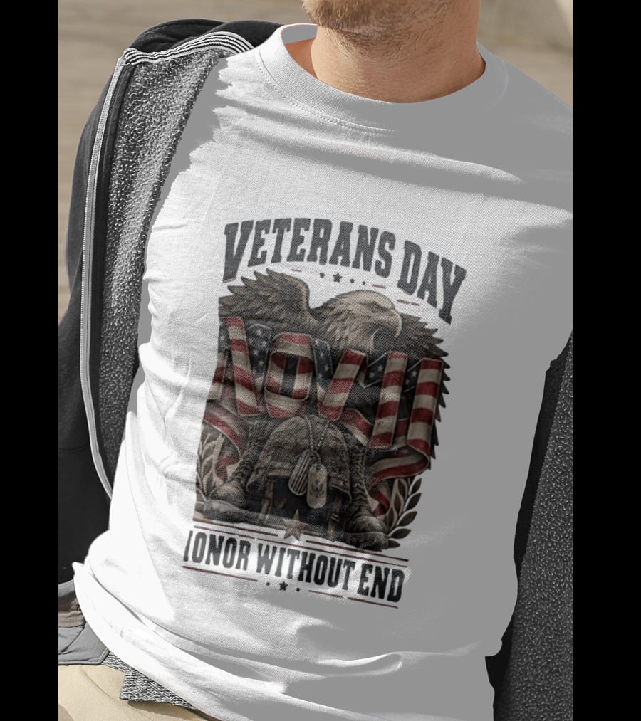 Veterans Day Nov 11 American Eagle Honor Without End T-Shirt