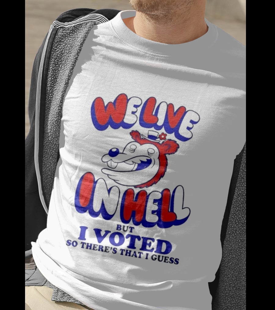 We Live In Hell Cartoon Character Voting T-Shirt
