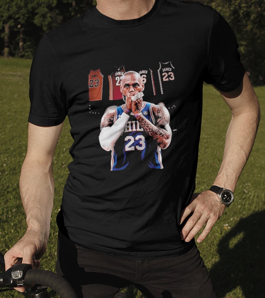 Lebron James 23 Rings Philadelphia 76ers Basketball NBA 2026 T-Shirt