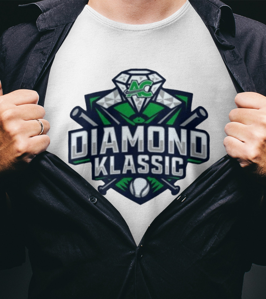 10th Annual ACS Diamond Klassic Softball Event Logo With Crossed Bats And Diamond T-Shirt