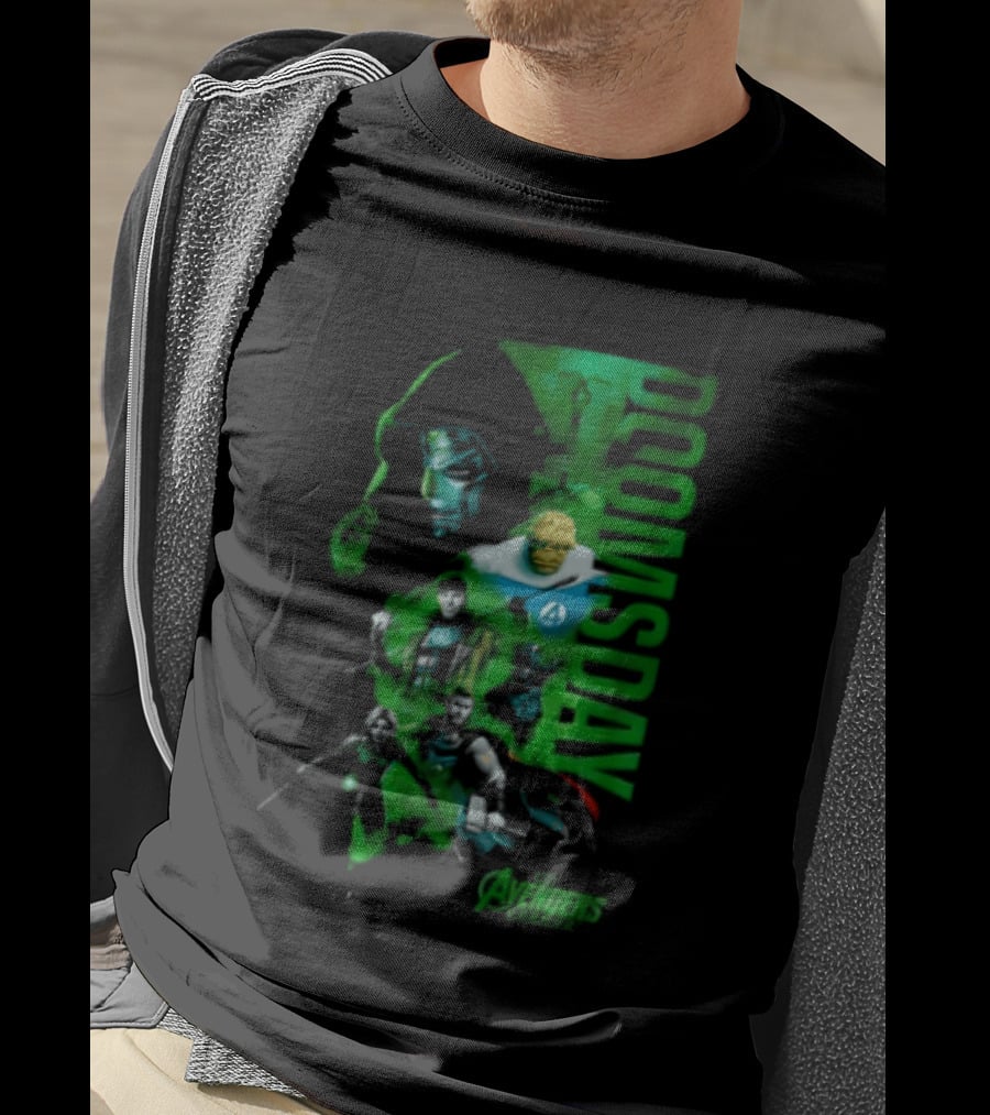 Marvel Studios Doomsday Avengers Assemble Green Toned T-Shirt