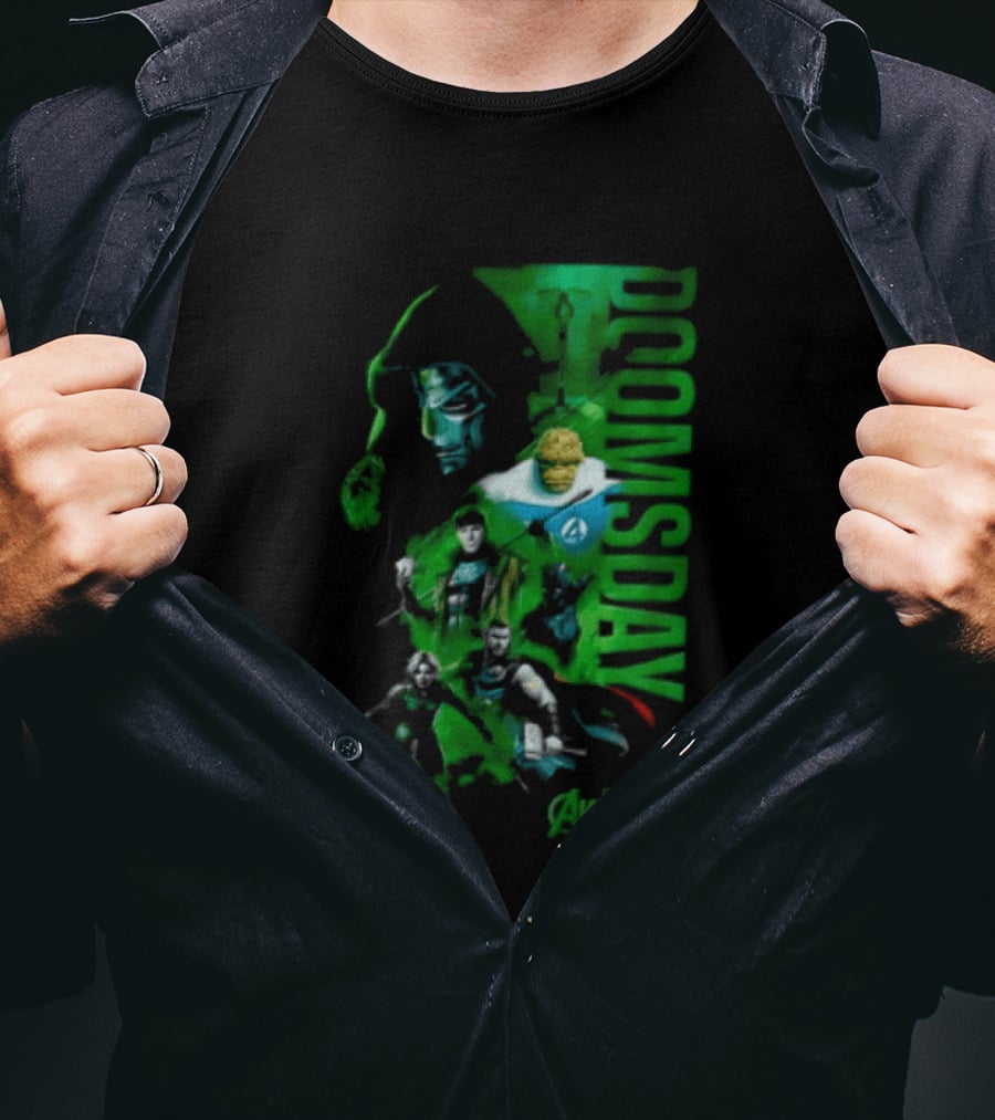 Marvel Studios Doomsday Avengers Assemble Green Toned T-Shirt