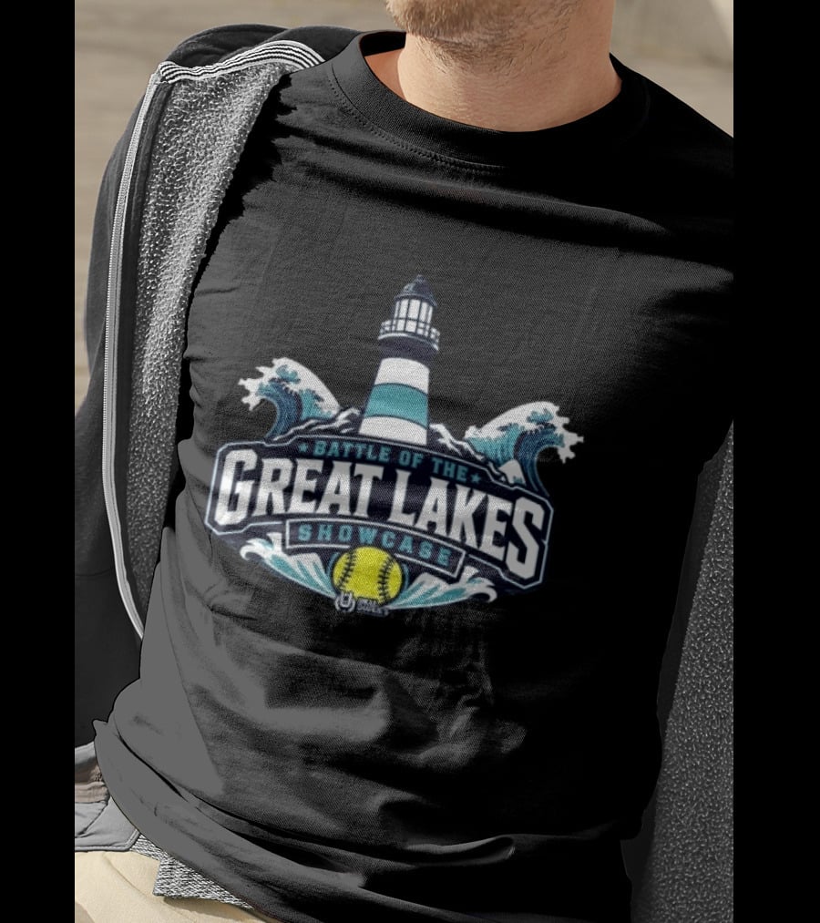 Battle Of The Great Lakes Showcase Uncle Charlie's Softball Lighthouse Waves T-Shirt
