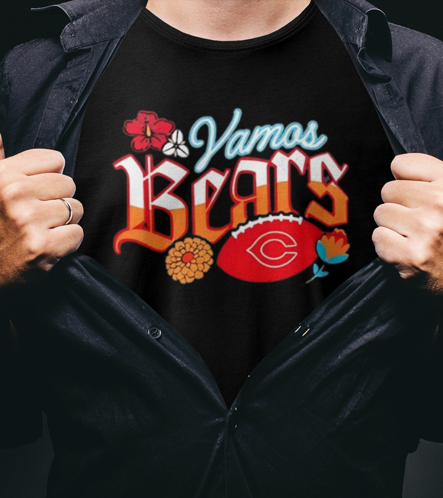 Vamos Bears Chicago Football Floral T-Shirt