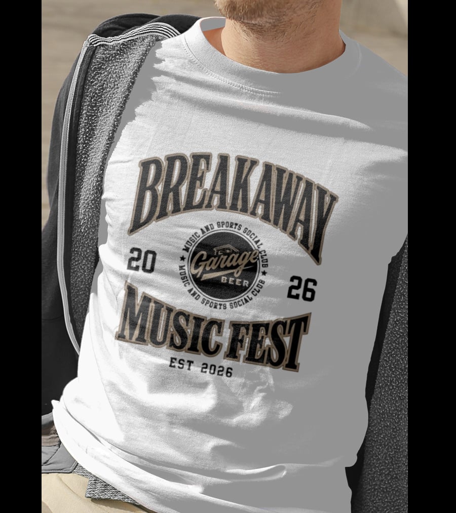 Breakaway Music Fest 2026 Garage Beer Music And Sports Social Club Est 2026 T-Shirt