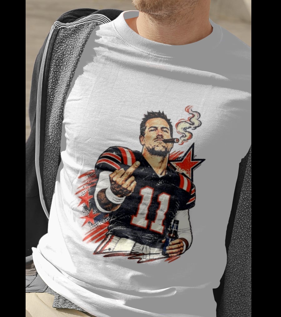 Case Keenum 11 Smoking Cigar Middle Finger Gesture T-Shirt