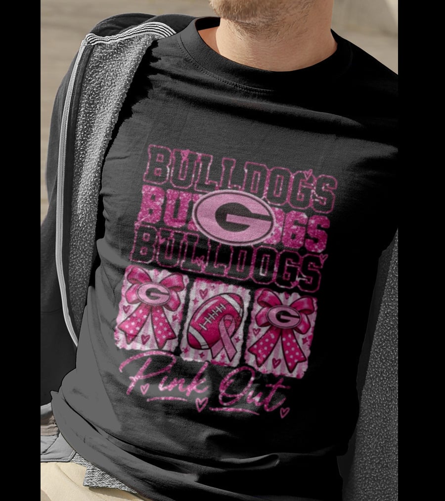Bulldogs G Pink Out Breast Cancer Awareness Game Day T-Shirt