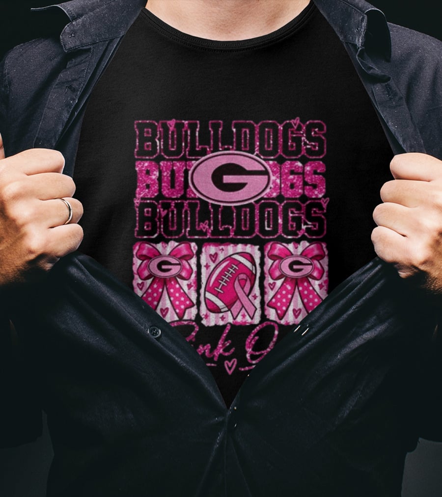Bulldogs G Pink Out Breast Cancer Awareness Game Day T-Shirt