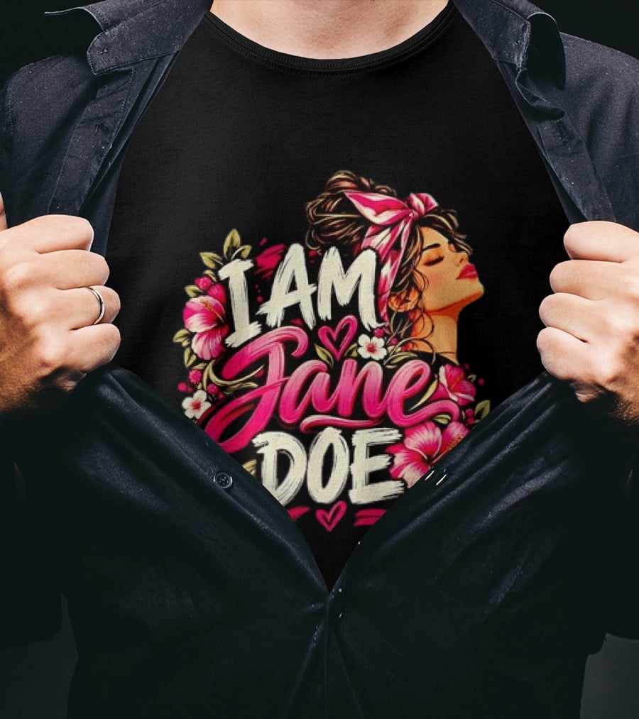 I Am Jane Doe Floral Flowers Woman Empowerment T-Shirt