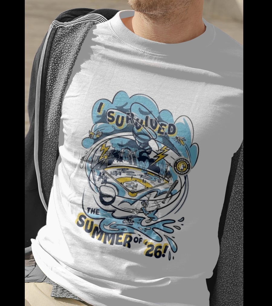 I Survived The Summer Of '26 Edmonton Riverhawks Baseball Lightning Storms T-Shirt