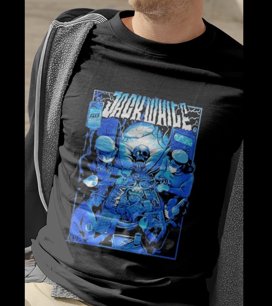 Jack White Fake Tides The Sound Rock Music Skeleton Surgeons T-Shirt
