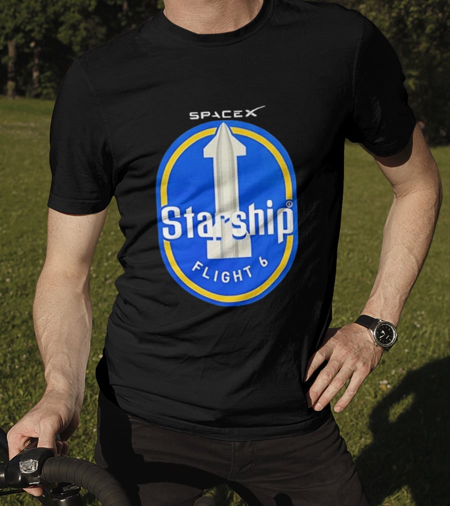 SpaceX Starship Flight 6 Mission Patch Emblem Space Exploration T-Shirt