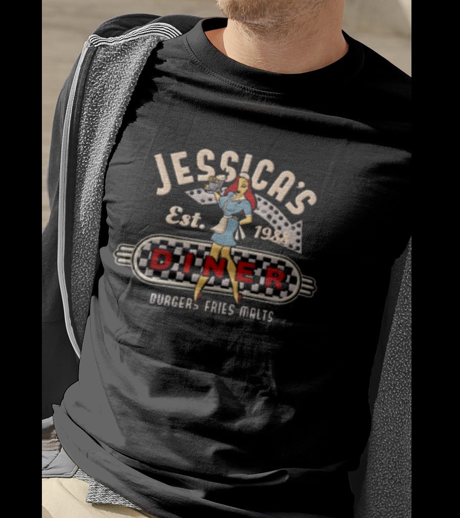 Jessica's Diner Est 1988 Retro Burgers Fries Malts 50s T-Shirt