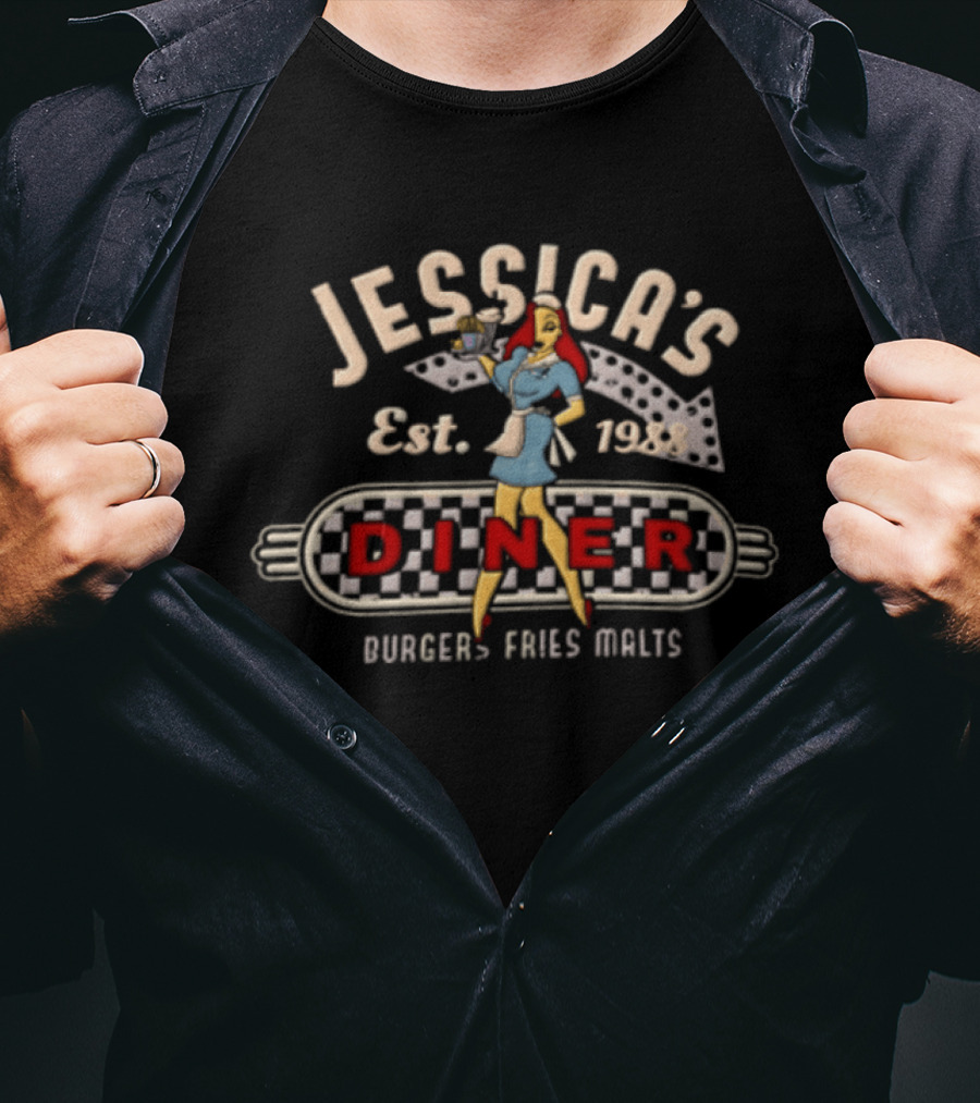Jessica's Diner Est 1988 Retro Burgers Fries Malts 50s T-Shirt