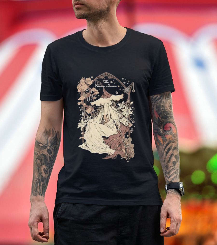 The Faerie Queen Woman With Wings Floral Arch Fantasy T-Shirt