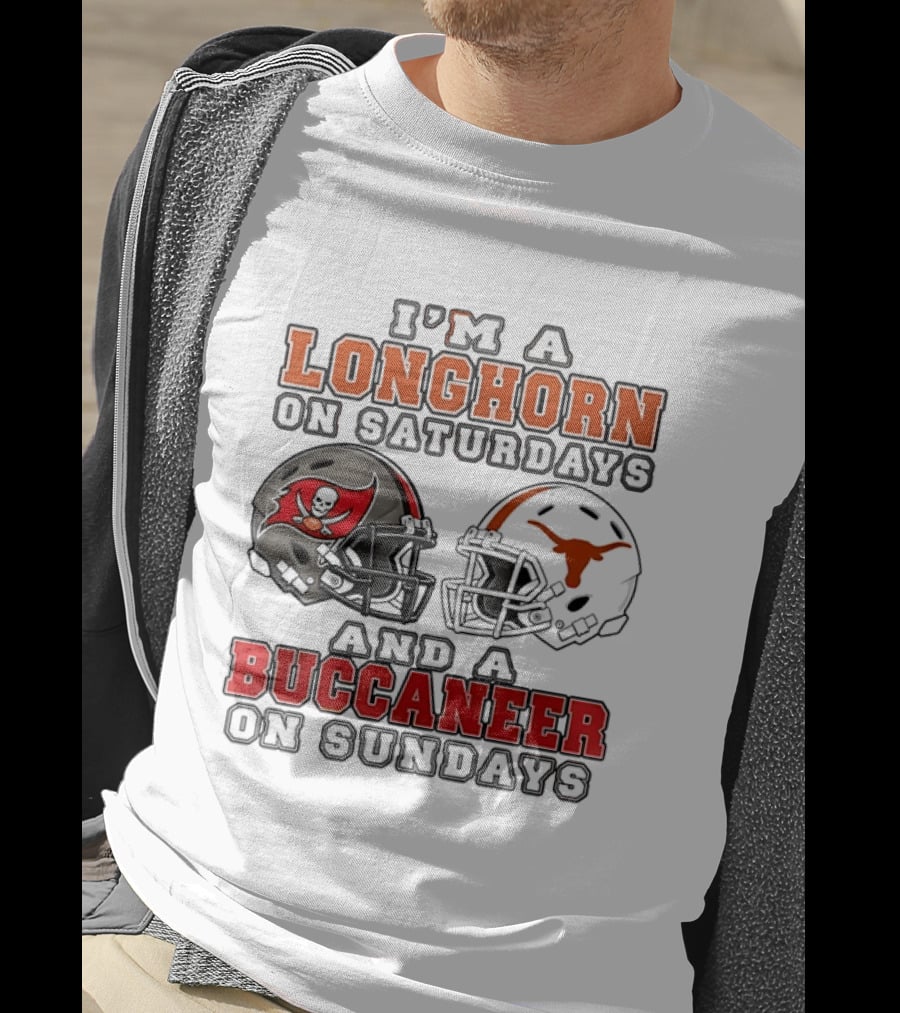 I'm A Longhorn On Saturdays And A Buccaneer On Sundays Two Helmet 2026 T-Shirt