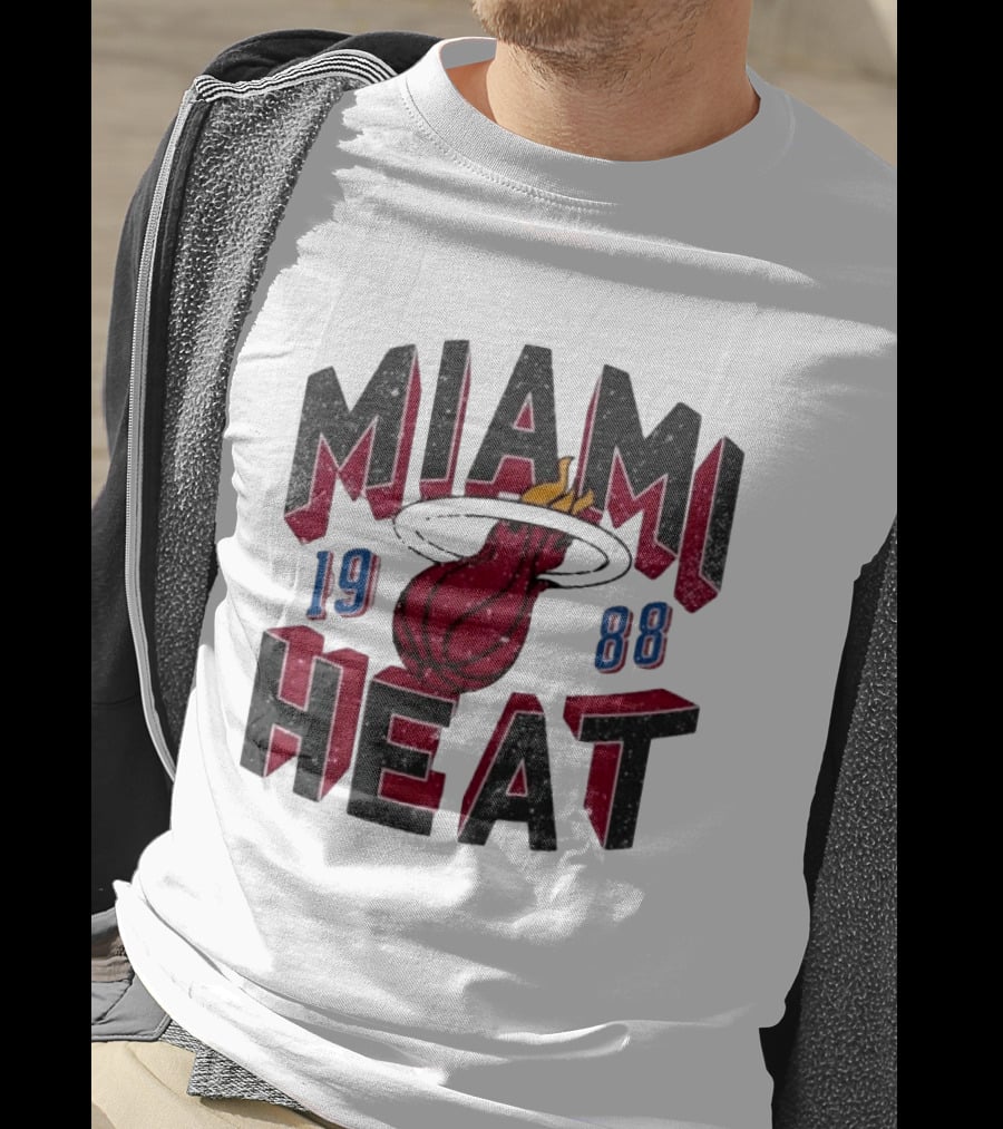 Miami Heat 1988 Flaming Basketball NBA Peace Collective T-Shirt