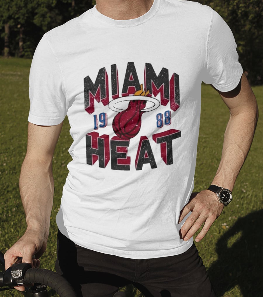 Miami Heat 1988 Flaming Basketball NBA Peace Collective T-Shirt