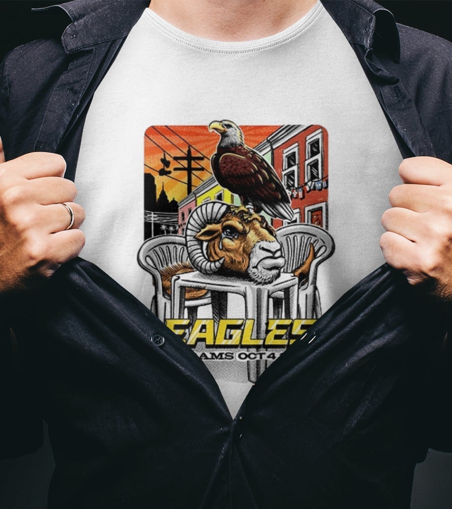 Eagles Vs Rams Oct 4 2026 Philadelphia Skyline T-Shirt
