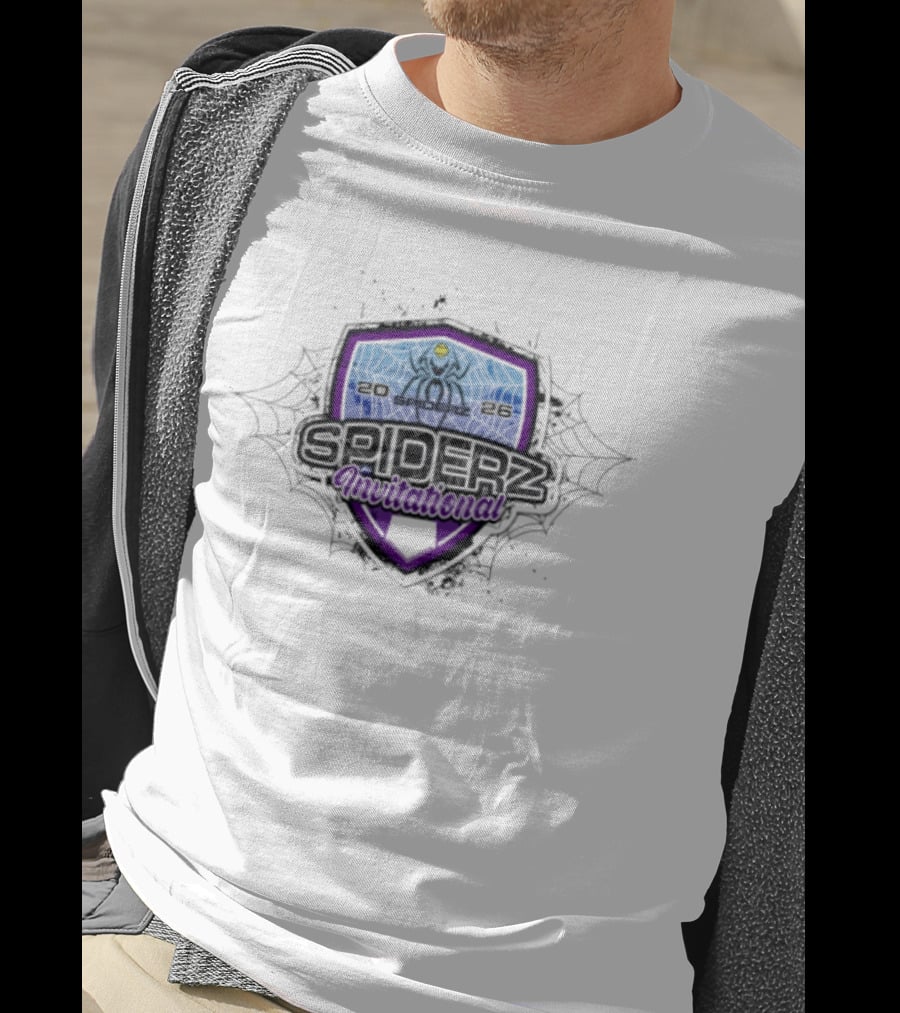 Spiderz Invitational Softball Shield With Web And Ball T-Shirt