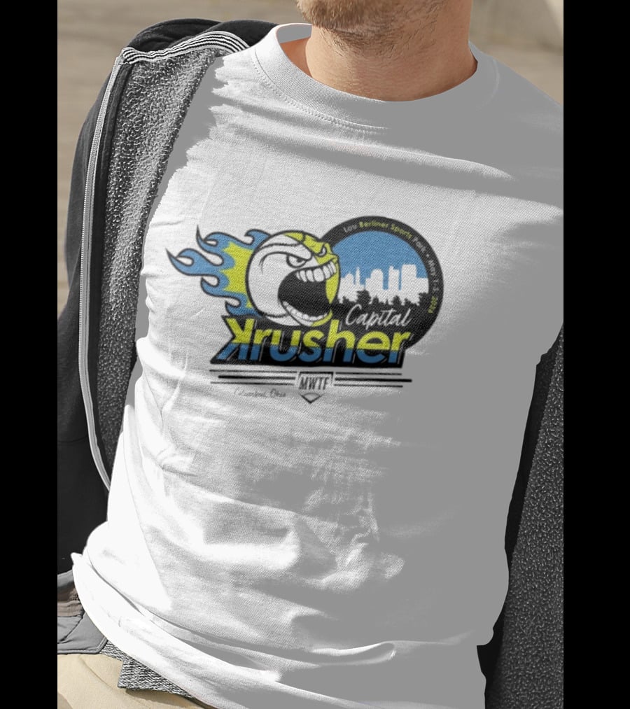 Berliner Sports Capital Krusher Softball 2014 Event Krusher Character With Flames T-Shirt