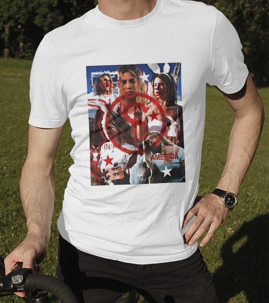 Worst In America Fashion Collage Aesthetic With Stars And Red Circle T-Shirt