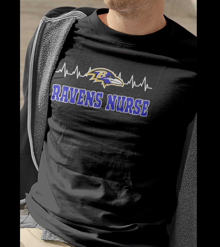Baltimore Ravens Nurse Heartbeat T-Shirt