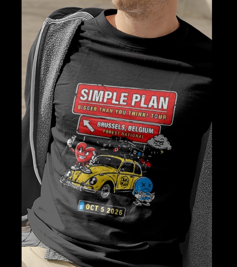 Simple Plan Bigger Than You Think Tour Brussels Belgium Forest National Oct 5 2026 T-Shirt