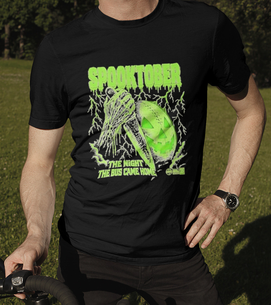 Spooktober The Night The Bus Came Home Halloween Knife Pumpkin Forest T-Shirt