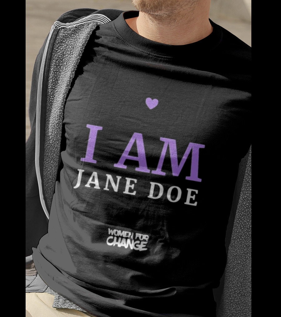 I Am Jane Doe Women For Change Empowerment Purple Heart T-Shirt