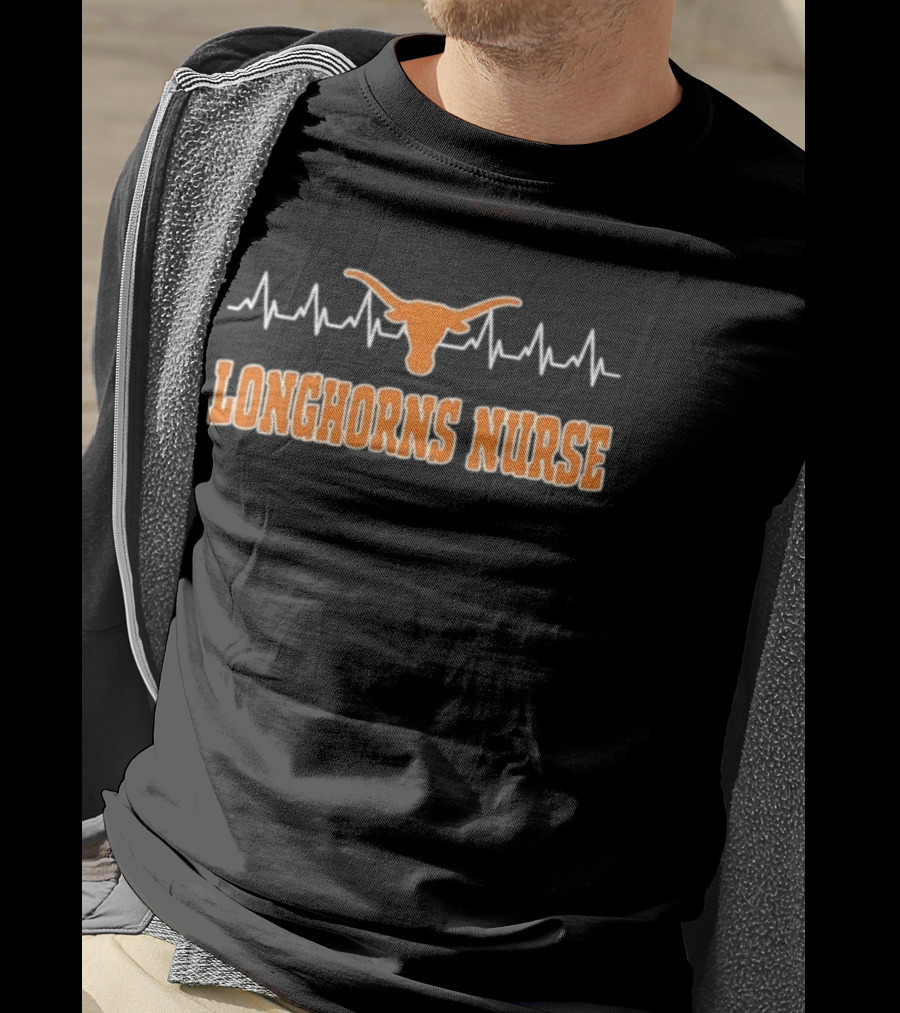 Texas Longhorns Nurse Heartbeat Longhorn T-Shirt
