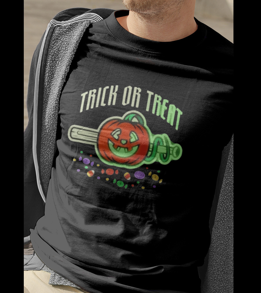 Trick Or Treat Halloween Pumpkin Baseball Bat Candy T-Shirt