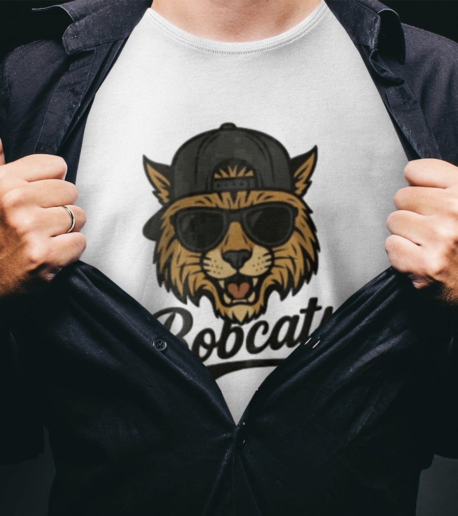 Bobcats Cool Bobcat Sunglasses Baseball Cap T-Shirt