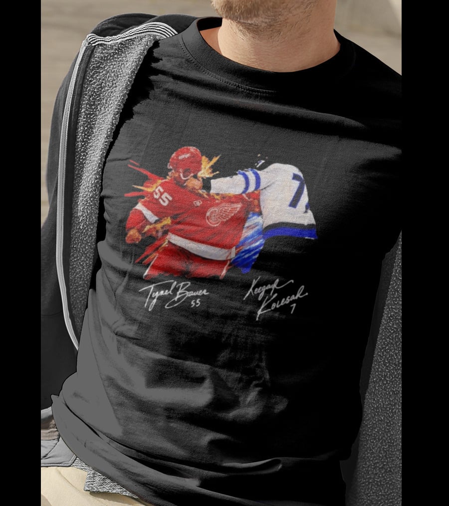Tyrel Bauer 55 Vs Keegan Kolesar 7 Hockey Clash T-Shirt