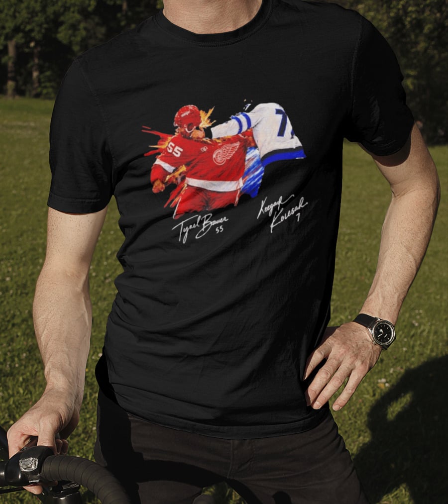 Tyrel Bauer 55 Vs Keegan Kolesar 7 Hockey Clash T-Shirt