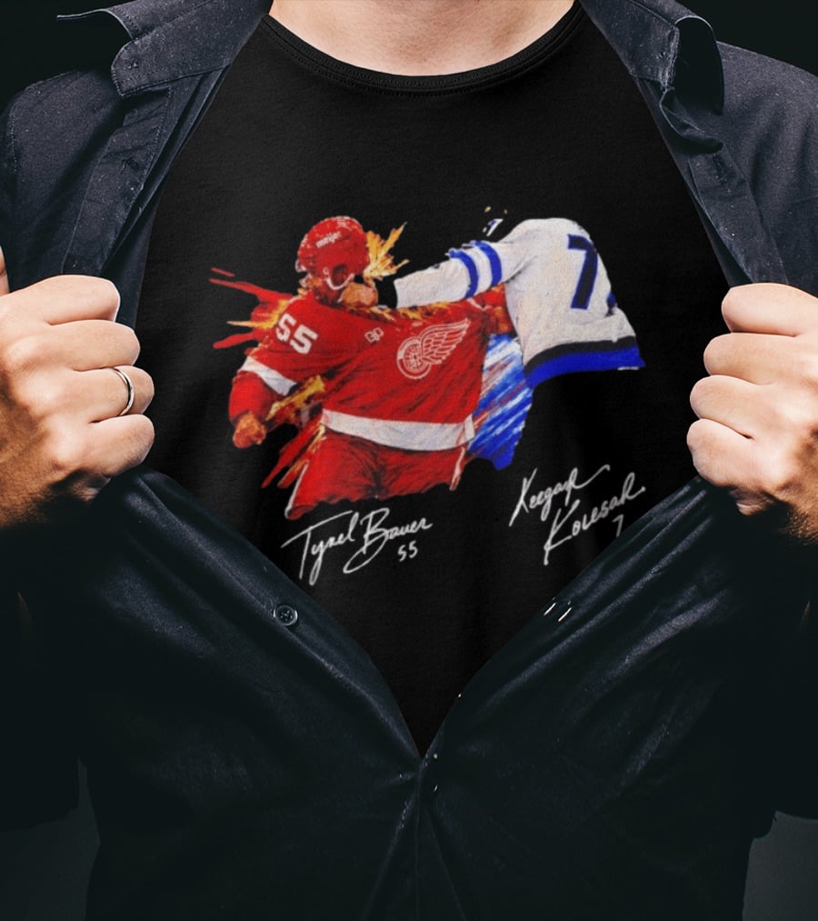 Tyrel Bauer 55 Vs Keegan Kolesar 7 Hockey Clash T-Shirt