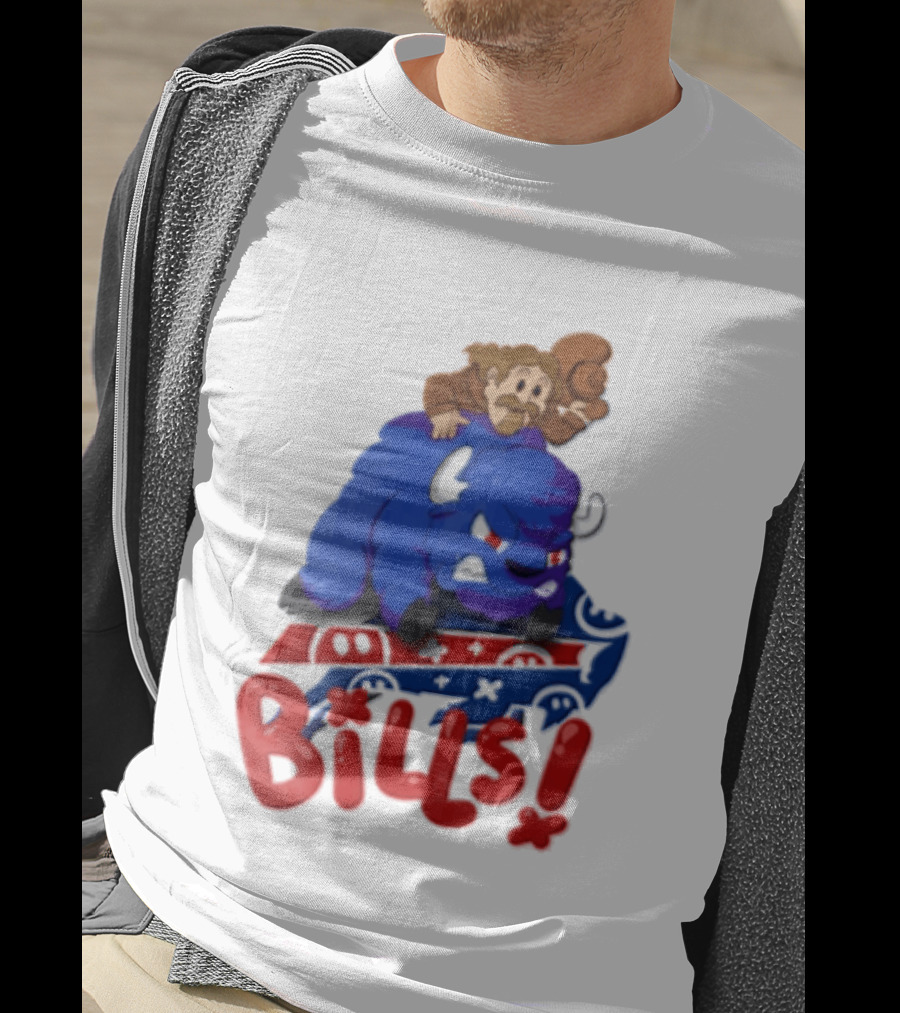 Buffalo Bills Cowboy Riding Angry Blue Bills T-Shirt
