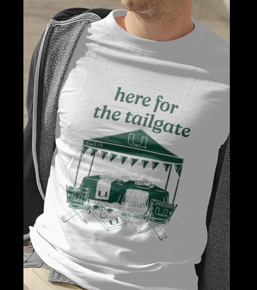Miami Hurricanes Here For The Tailgate Coral Gables Party Essentials T-Shirt