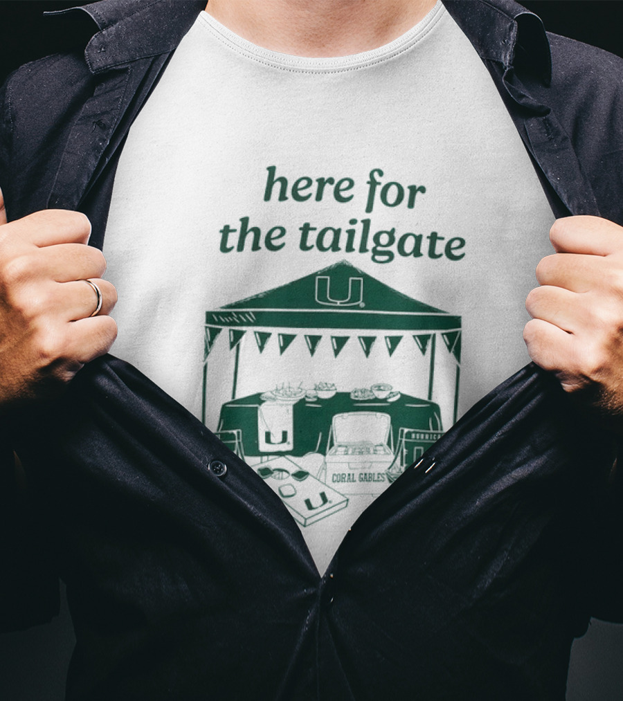 Miami Hurricanes Here For The Tailgate Coral Gables Party Essentials T-Shirt