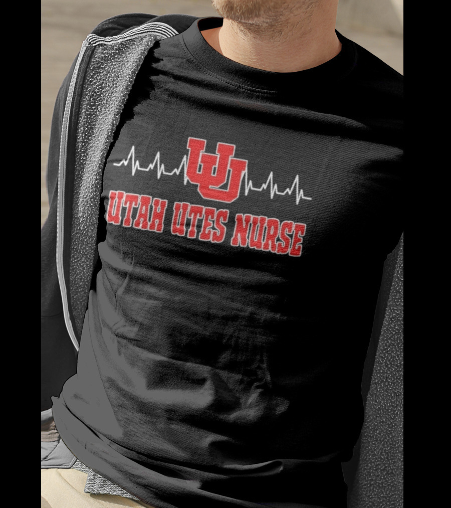 Utah Utes Nurse Heartbeat Medical College Sports Team Spirit T-Shirt