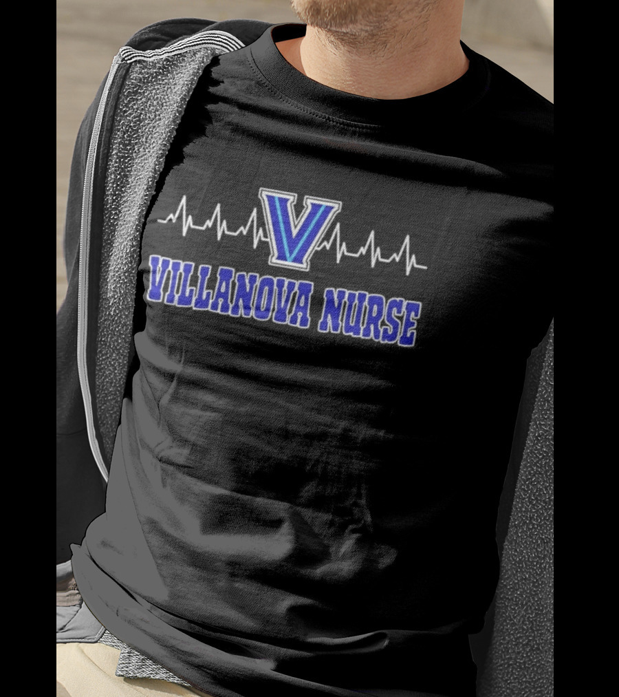 Villanova Nurse Heartbeat Wildcats V T-Shirt