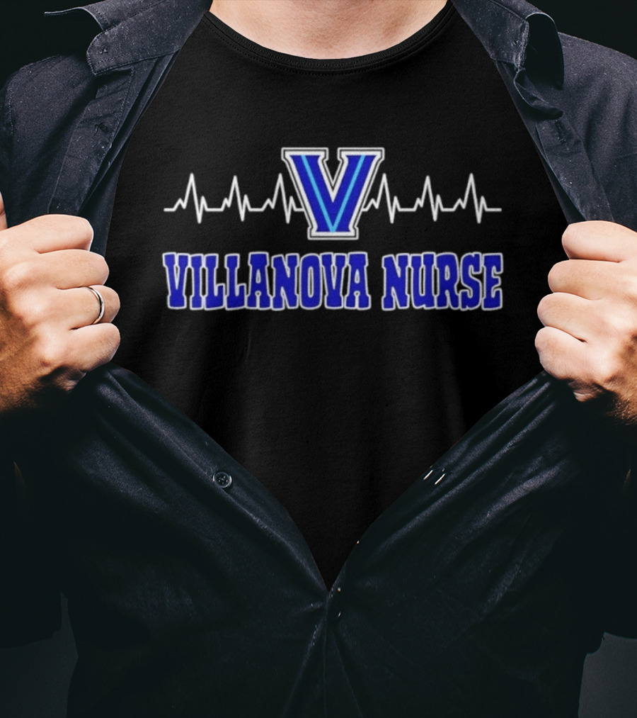 Villanova Nurse Heartbeat Wildcats V T-Shirt