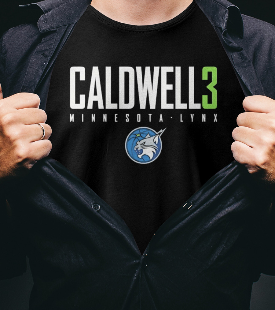 Caldwell 3 Minnesota Lynx Number Three WNBA Basketball T-Shirt
