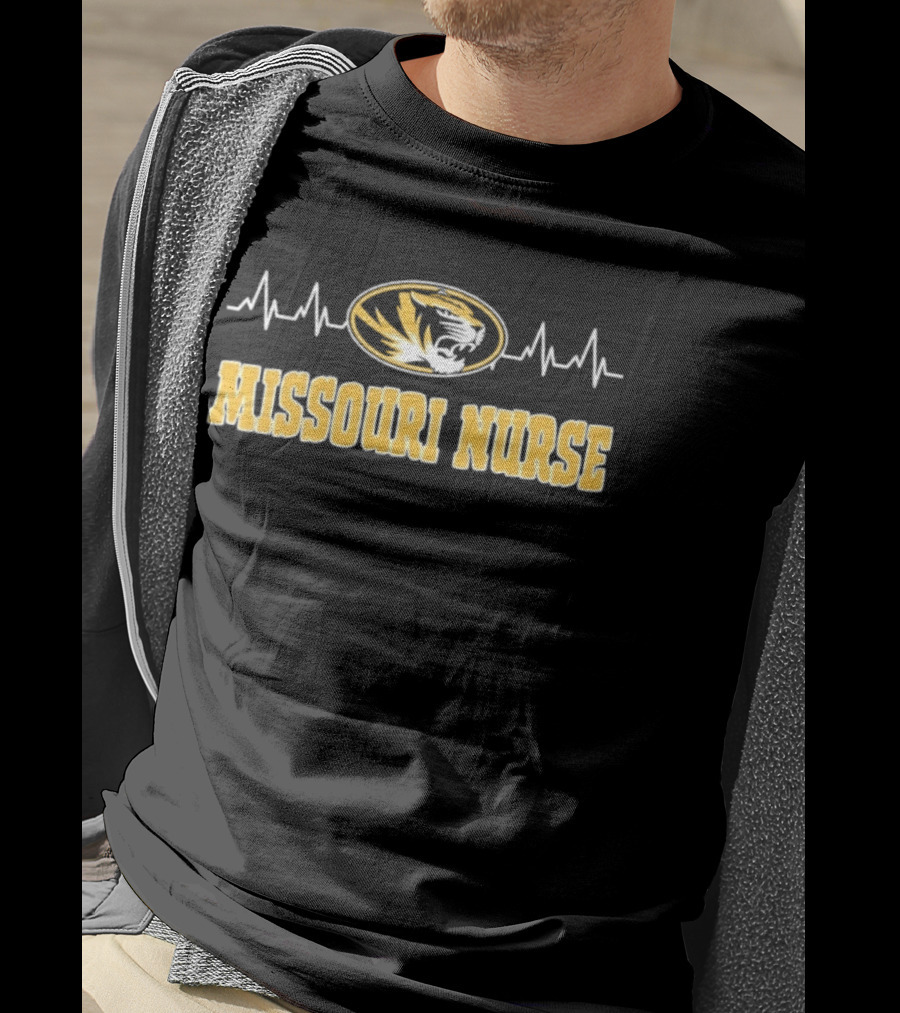 Missouri Nurse Heartbeat Tigers College Sports T-Shirt