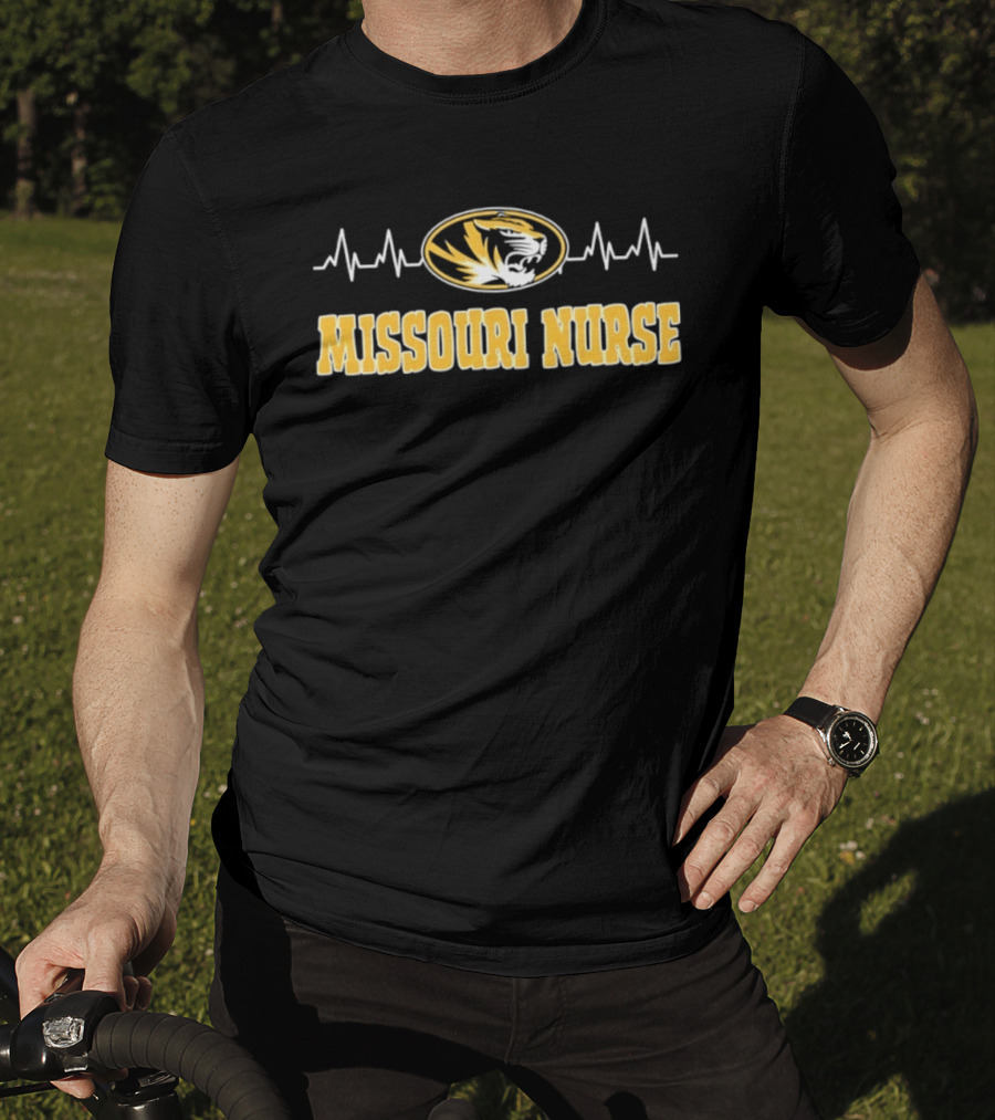 Missouri Nurse Heartbeat Tigers College Sports T-Shirt